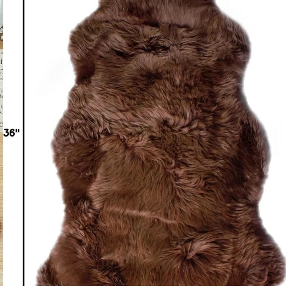New Premium Genuine Sheepskin Rug Brown Real Australia Sheepskin Natural Luxury
